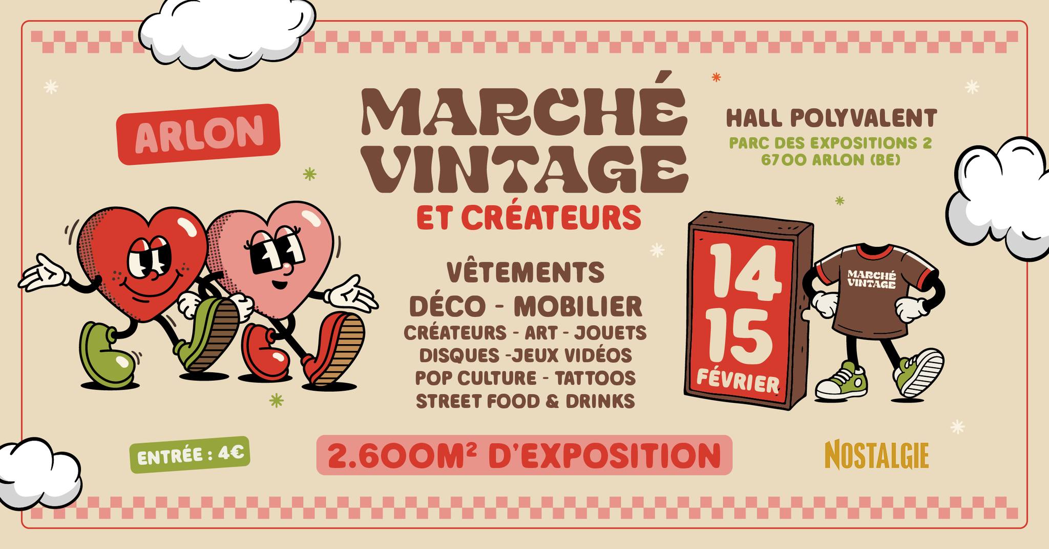 Affiche de l'événement Marché Vintage d'Arlon au Hall Polyvalent d'Arlon